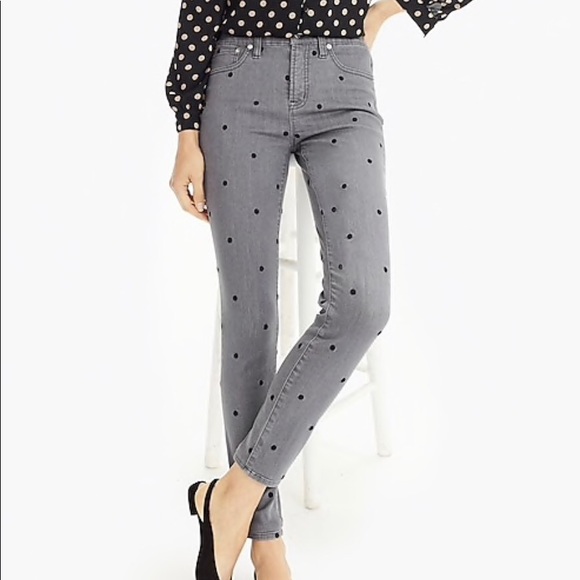 NWT J Crew 9" High-Rise Toothpick Polka Dot Jean - Picture 6 of 8